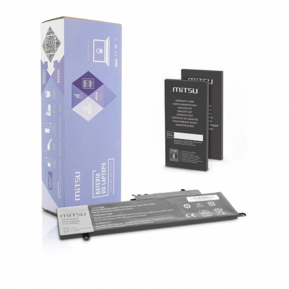 Mitsu sülearvuti aku Mitsu fr Dell 13 7347 3874mAh(43Wh) 11.1-10.8