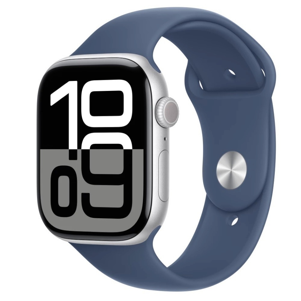 Apple nutikell Watch Series 10 GPS 46 mm hõbedane Aluminium Case with Denim Sport Band - M/L