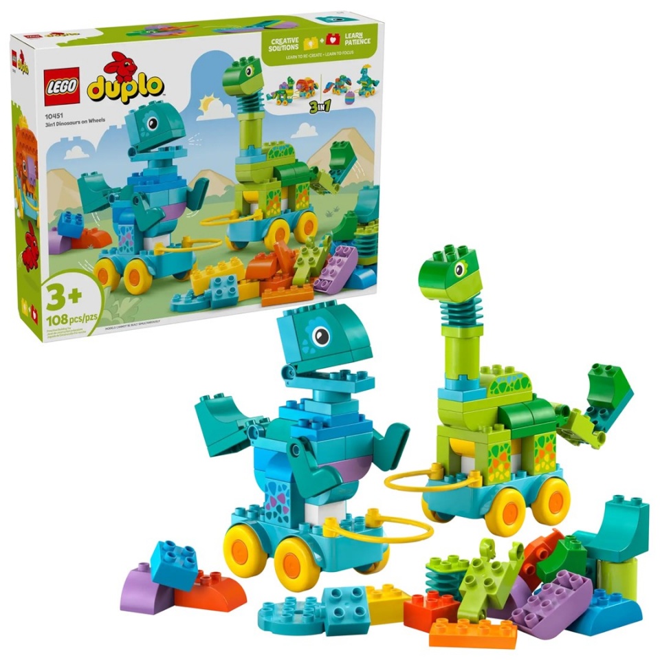 Lego klotsid DUPLO 10451 3-in-1 Dinosaurs on Wheels
