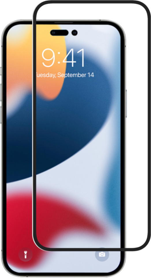 Screenor kaitseklaas Tempered New Full Cover, iPhone 14 Pro Max, must