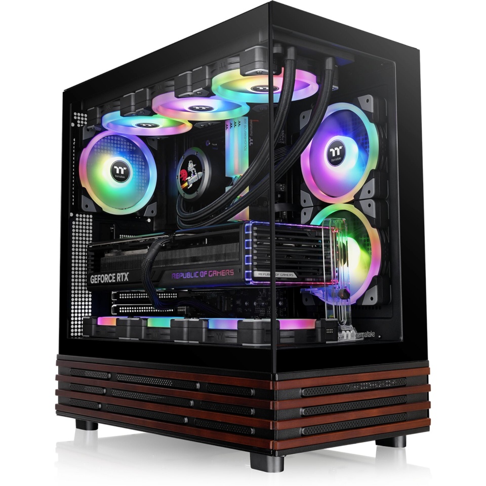 Thermaltake korpus View 270 Plus WS ARGB (must/holz, Tempered Glass x 2, Holz-Struktur)