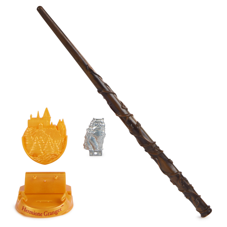 Spinmaster Wizarding World Harry Potter - Authentischer Hermine Granger Zauberstab (mit Hogwarts-Halterung)