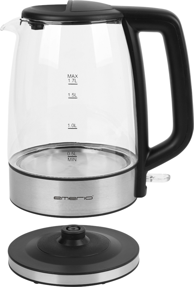 Emerio veekeetja WK-130126 Kettle, roostevaba teras/must