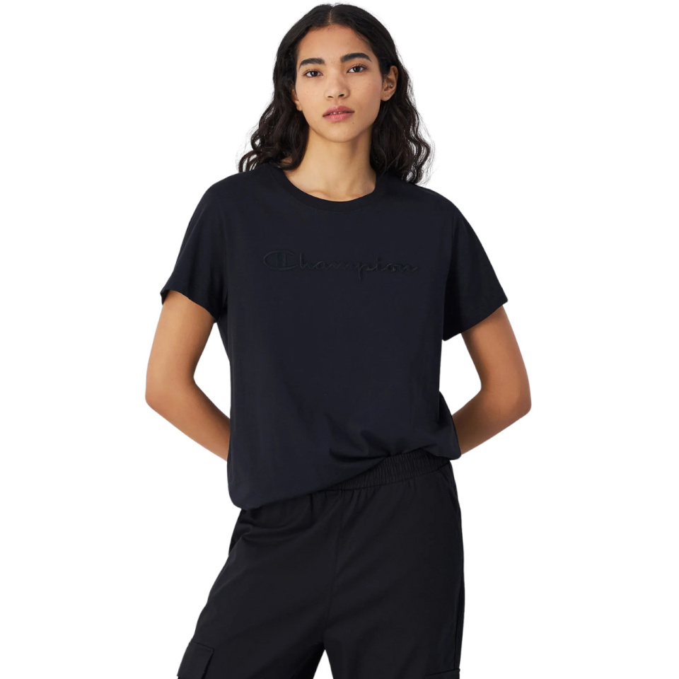 Champion T-särk naistele SS Tee must 117650 KK001 suurus XS