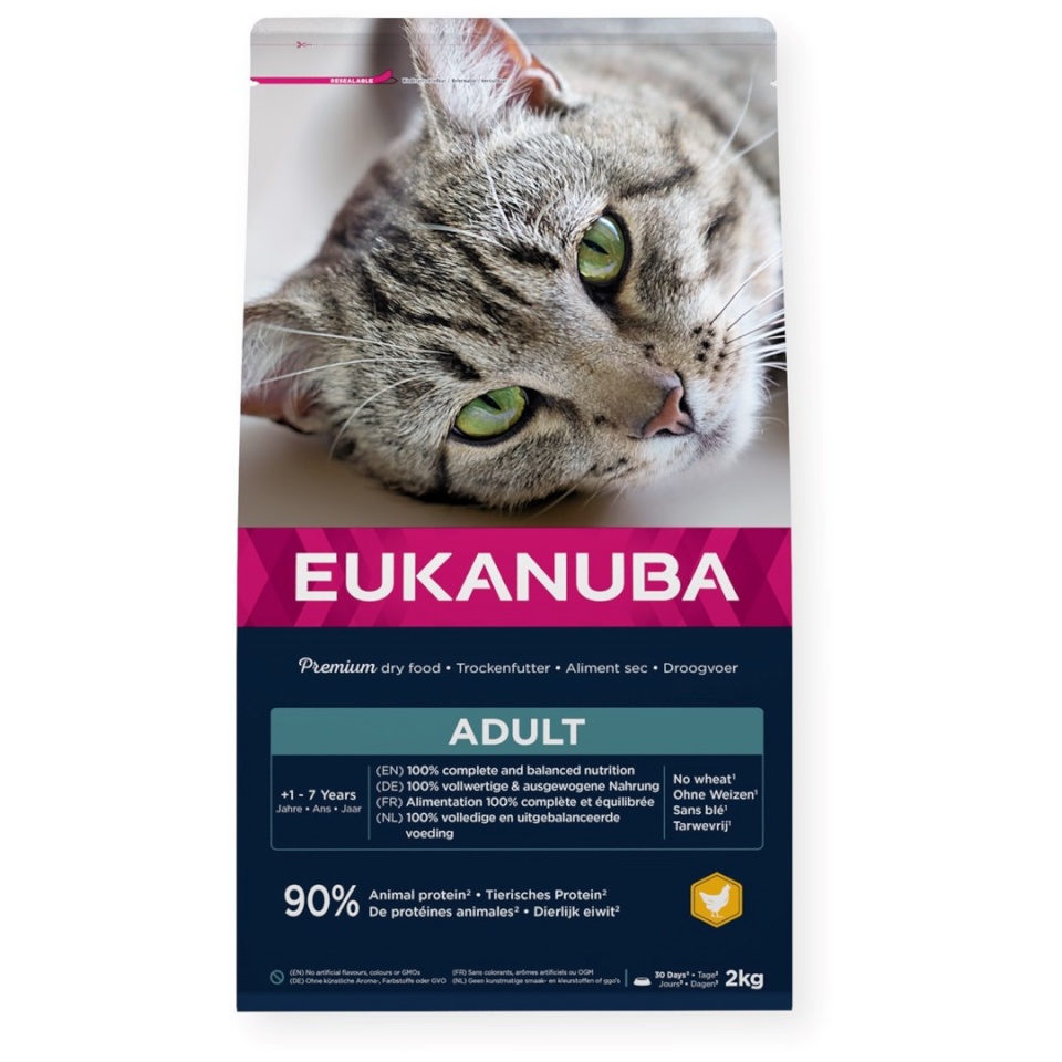 Eukanuba kuivtoit kassile Adult Chicken, 2kg