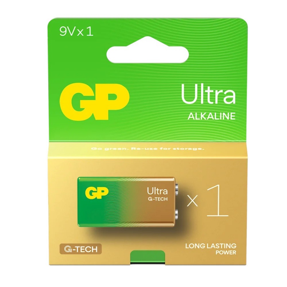 GP Battery patarei Alkaline 6LR61 9V GP Ultra 1tk.