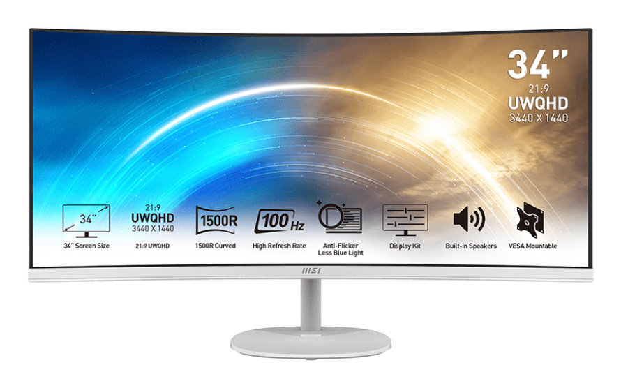 MSI monitor PRO MP341CQWDE 86cm (34") VA UWQHD 4ms 100Hz