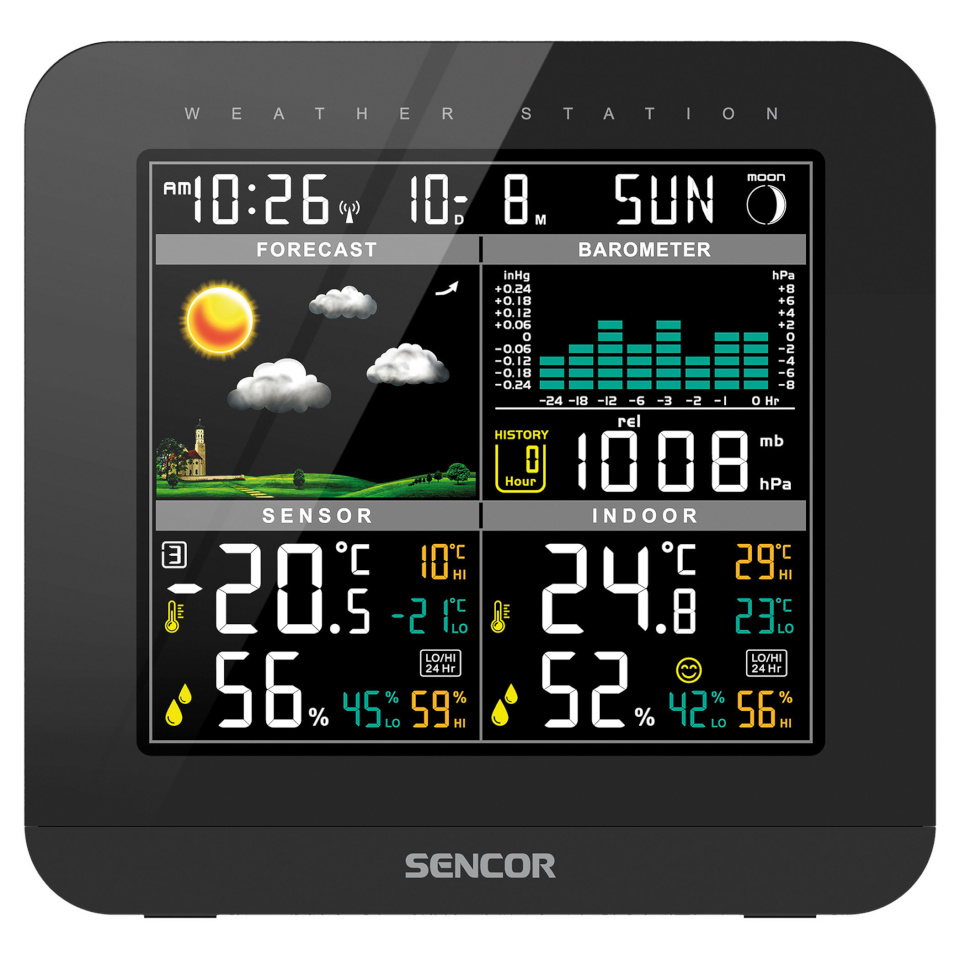 Sencor ilmajaam SWS5800 Weather Station with Wireless Sensor, must