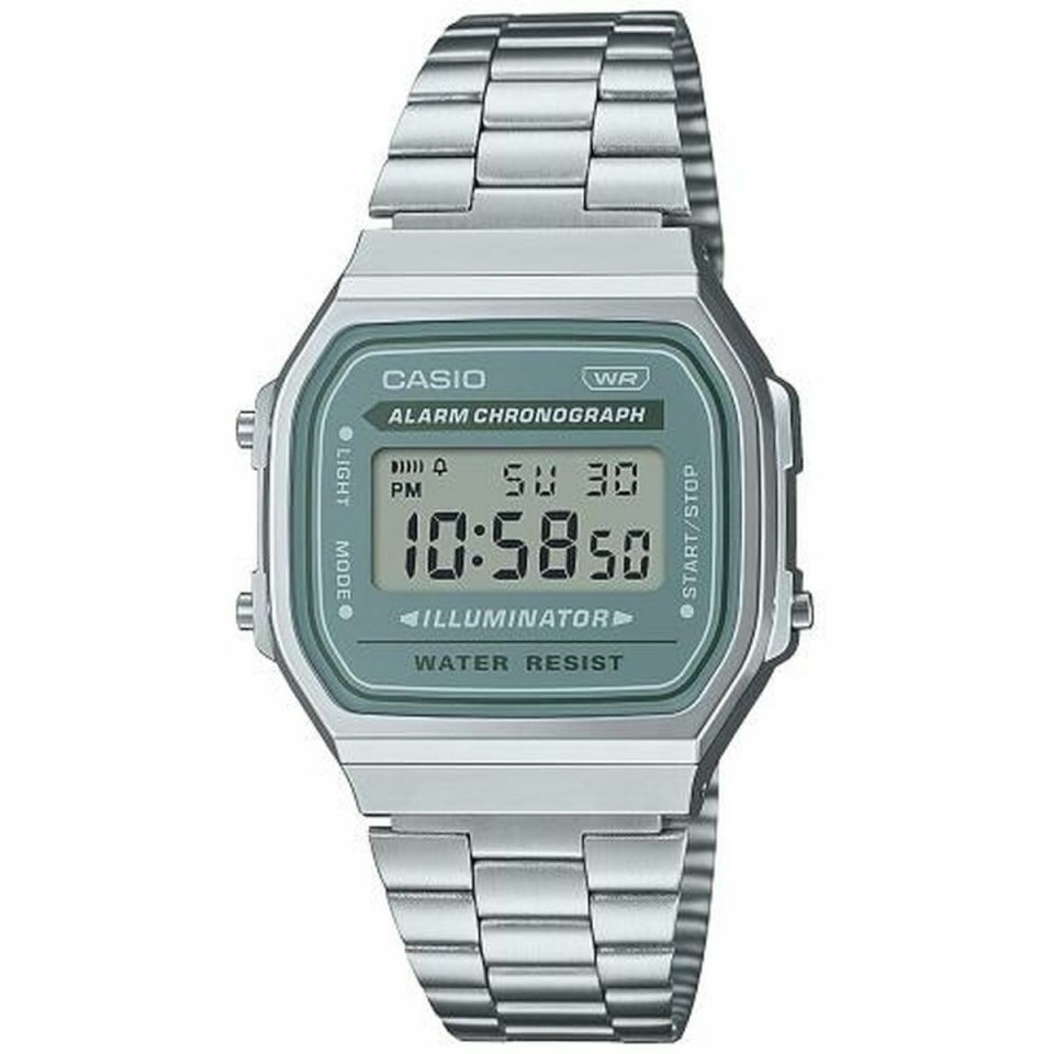 Casio unisex kell A168WA-3AYES roheline Hõbedane (Ø 35mm)