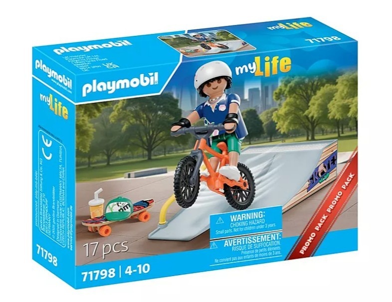 Playmobil klotsid Set z figurką My Life 71798 Skater z rampą
