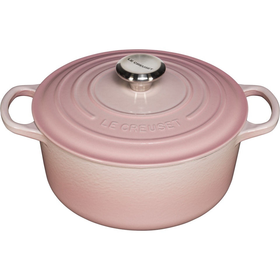 Le Creuset Signature Cast Iron Round Casserole 24cm shell roosa