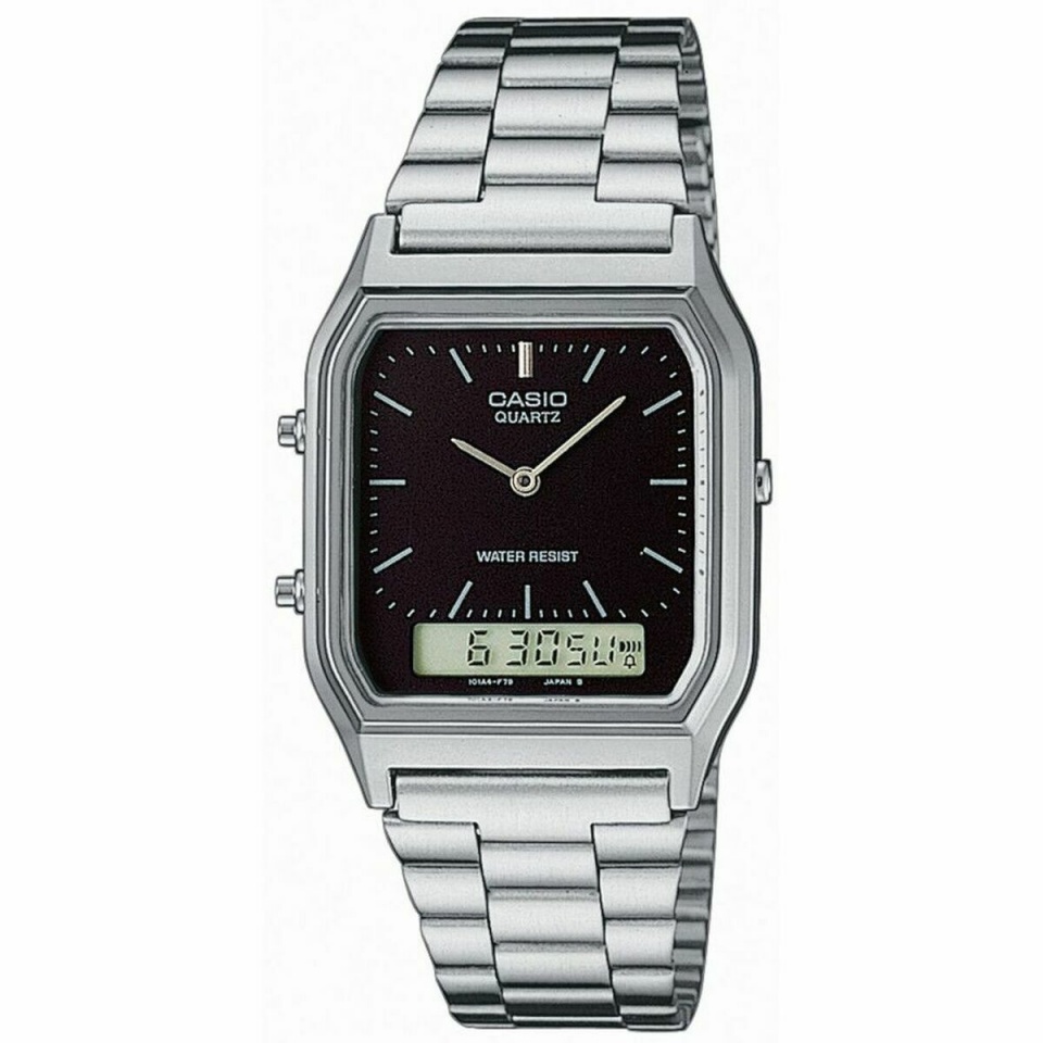 Casio unisex kell AQ-230A-1DMQYES must Hõbedane