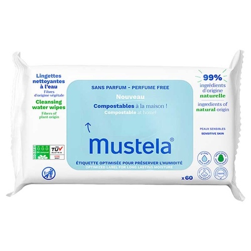 Mustela niisked salvrätikud Bébé Cleansing Wipes 60tk, lastele