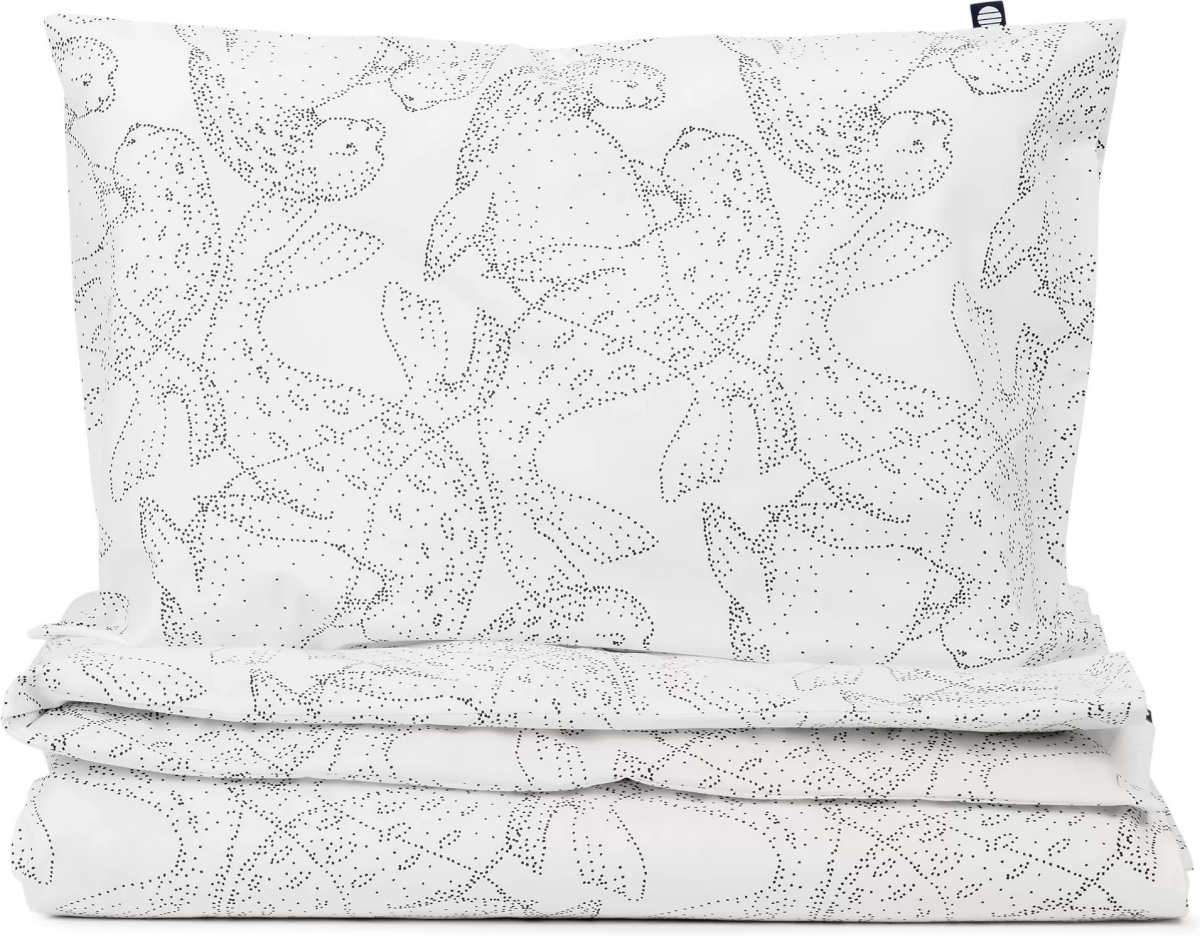 Familon voodipesukomplekt lastele Norppa Organic, must/valge