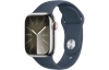 Apple nutikell Watch Series 9 GPS + Cellular 41mm Silver Stainless Steel Case with Storm Blue Sport Band - S/M