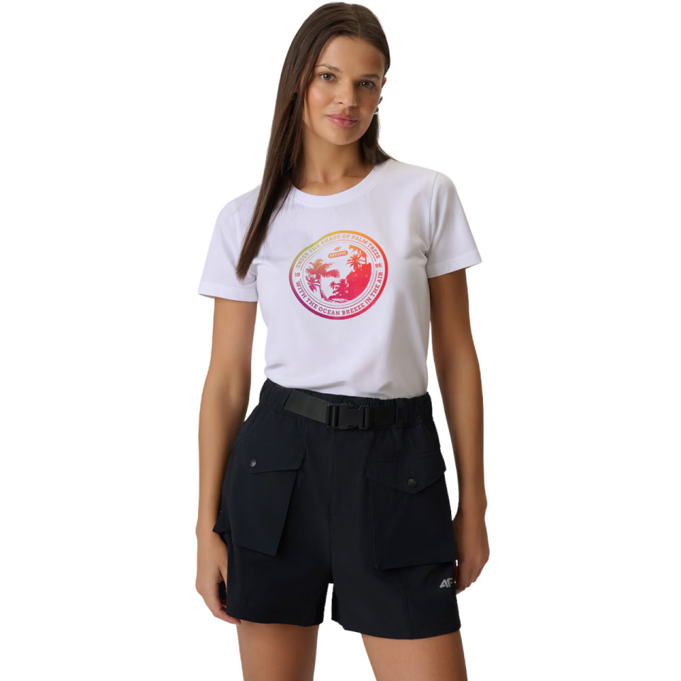 4F T-särk naistele F2718 valge 4FWSS26TTSHF2718 10S suurus M