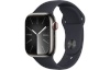 Apple nutikell Watch Series 9 GPS + Cellular 41mm Graphite Stainless Steel Case with Midnight Sport Band - M/L