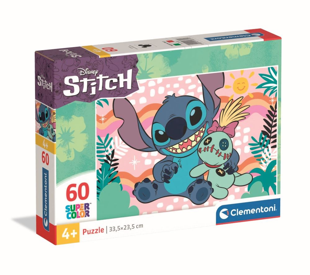 CLEMENTONI LASTELE pusle Disney Stitch, 60 tk,, 26331