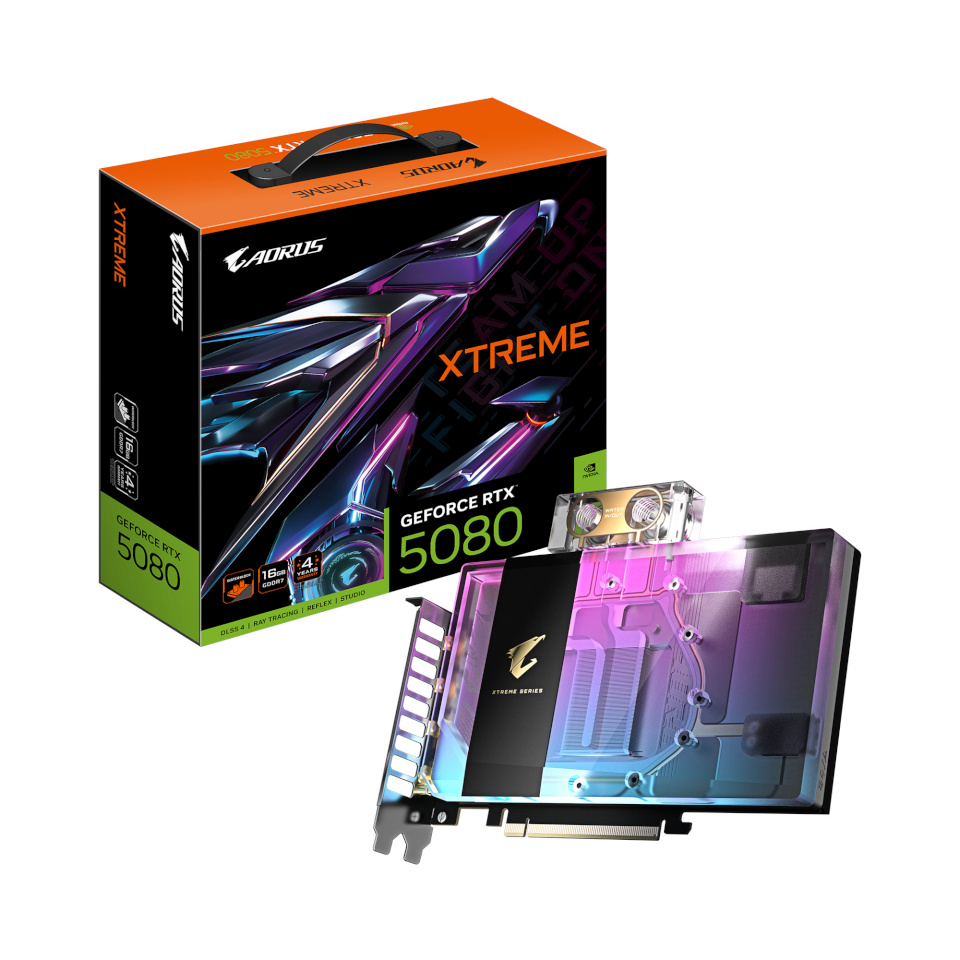 Gigabyte videokaart RTX5080 AORUS Xtreme WF WB 16GB GDDR7 HDMI 3x DP