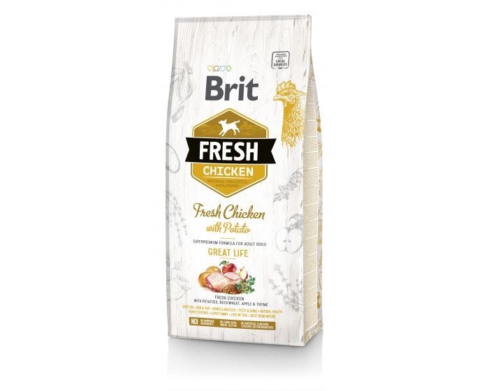 Brit kuivtoit koerale Fresh Adult Apple, Buckwheat, Chicken, Potato, 12kg 