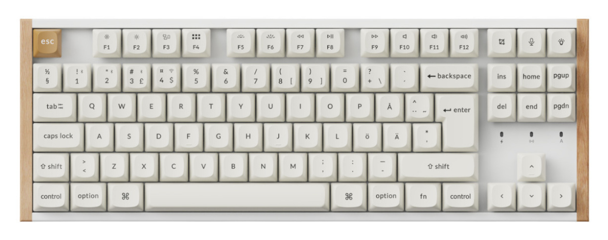 Keychron mänguklaviatuur K8 HE SE 80% valge/puit