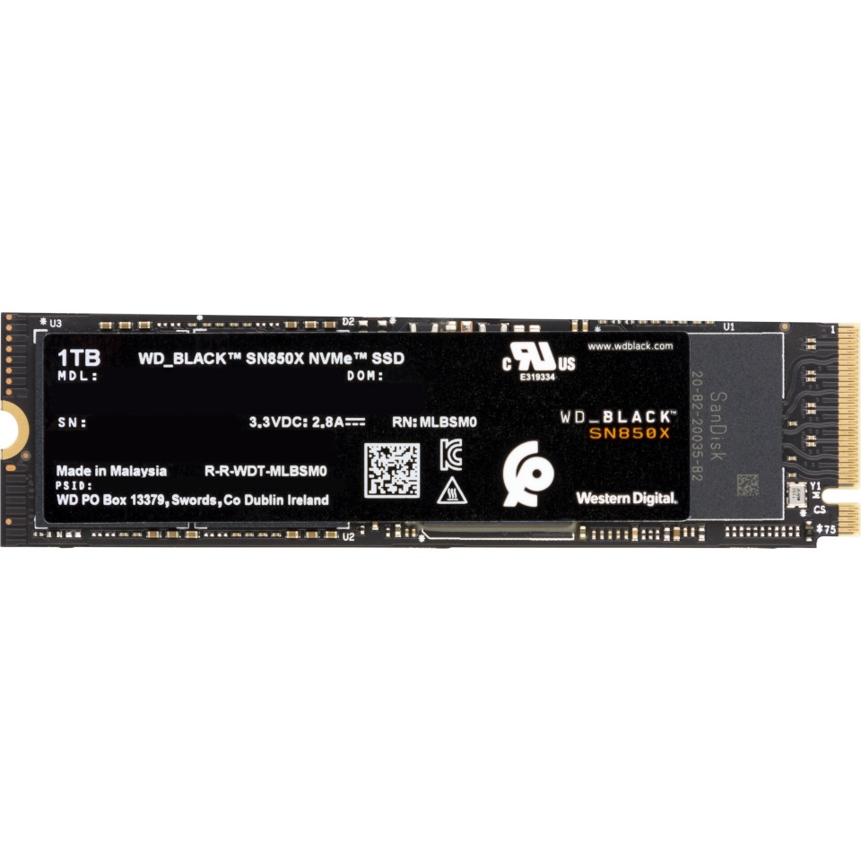 WD kõvaketas SSD must 1TB SN850 NVMe WDS100T2X0E
