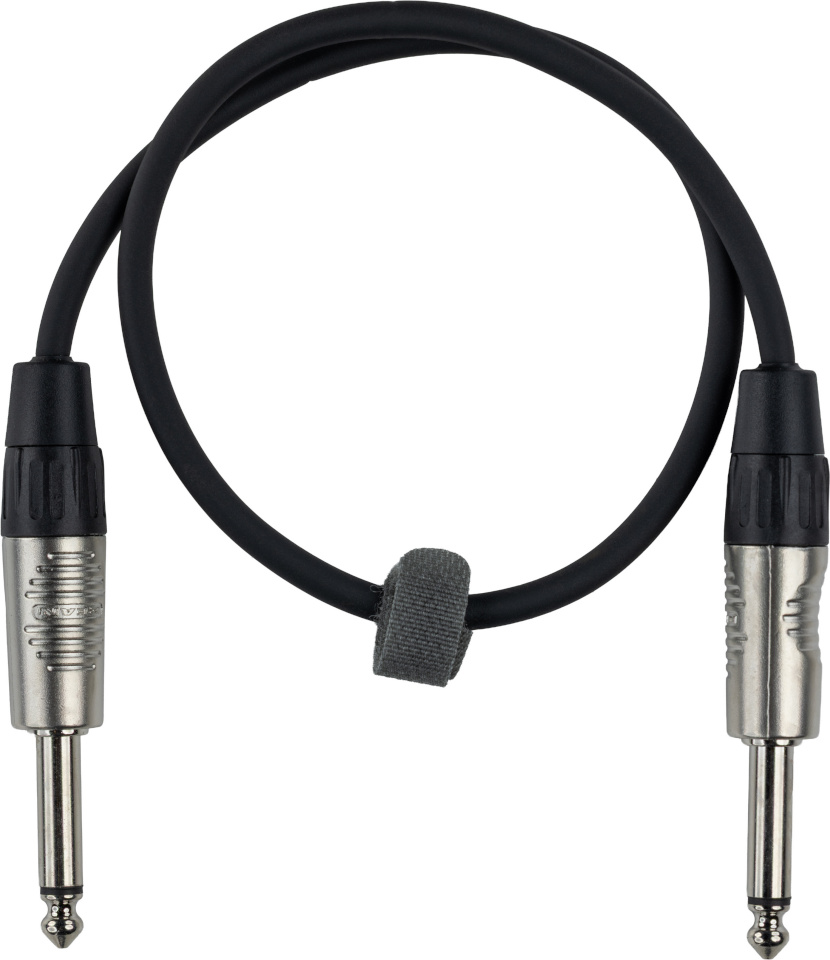 Fuj:tech helikabel 6,3 mm TS isas - 6,3 mm TS isas, 15 cm, must