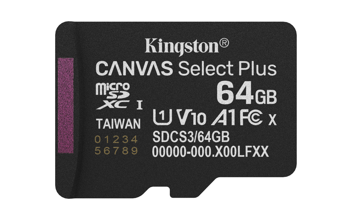 Kingston mälukaart microSDXC 64GB Canvas Select+ G3 150MB/s