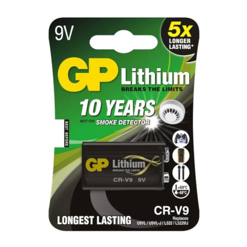 GP Battery patarei Lithium GP 9V L 522/LA522/6F22