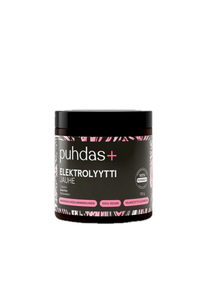 Pure+ spordijoogapulber Electrolyte, Strawberry-Raspberry, 120g