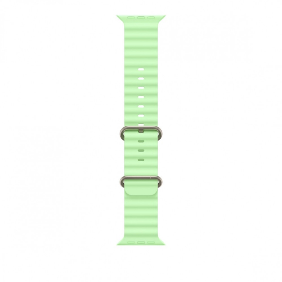 Apple 49mm Neon roheline Ocean Band - Natural Titanium Finish