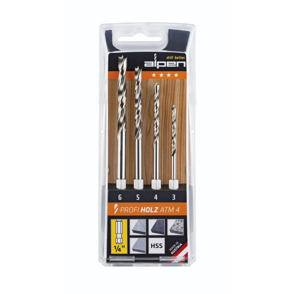 Alpen-maykestag puidupuur Alpen ATM 4 HSS-HOLZ hexagonal