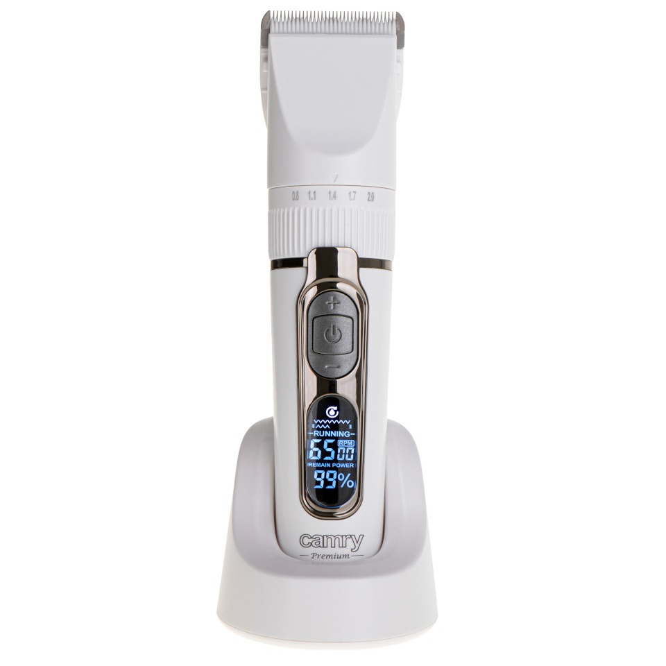 Camry juukselõikur CR 2841 Hair Clipper with LCD Display, valge