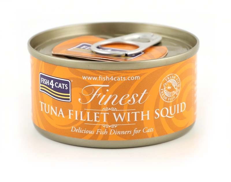 Fish4cats kassitoit Tuna Fillet with Squid, 70g