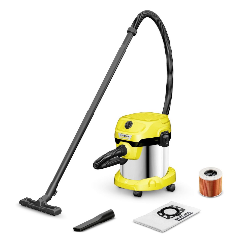Kärcher tolmuimeja WD 2 Plus S V-15/4/18/C Wet & Dry Vacuum Cleaner, kollane/must