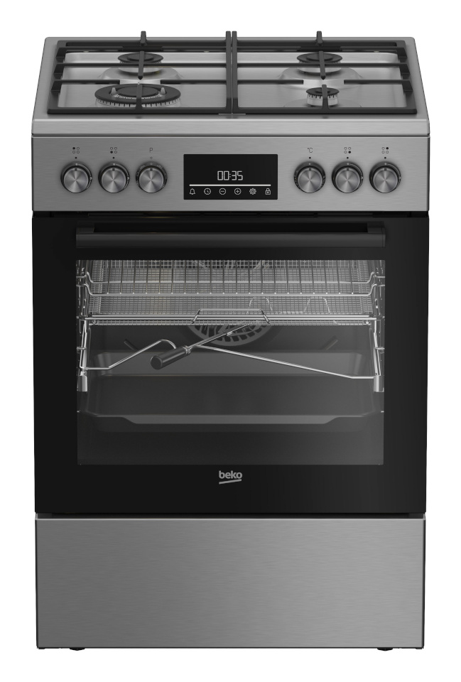 Beko pliit Beko FBMA61330GXDTN , Gas hob, Electric oven, Width 60 cm, hõbedane | BEKO