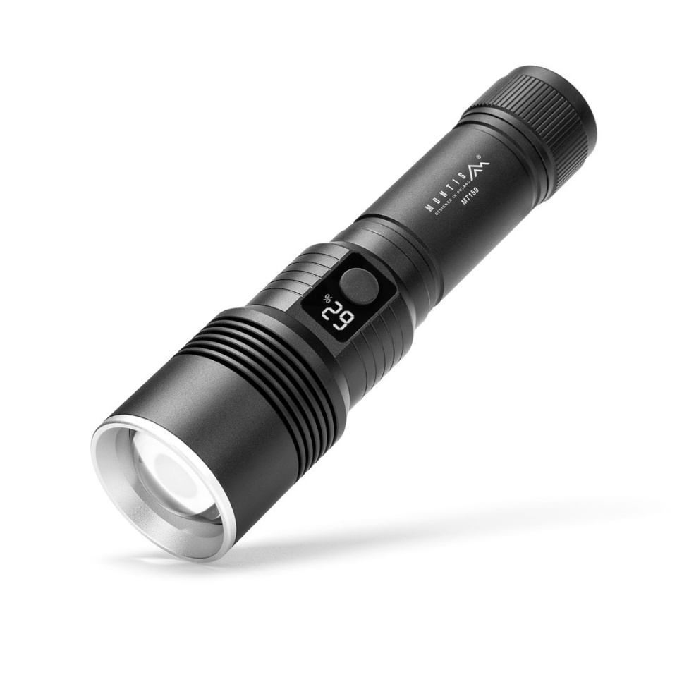 MONTIS taskulamp Taktyczna ręczna latarka akumulatorowa LED MT159 must Hand flashlight