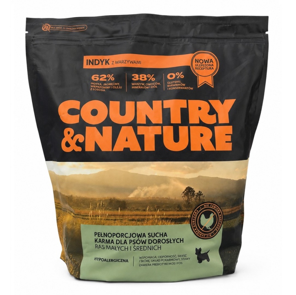 Country & Nature kuivtoit koerale Turkey with Vegetables Small and Medium Breeds, 2kg