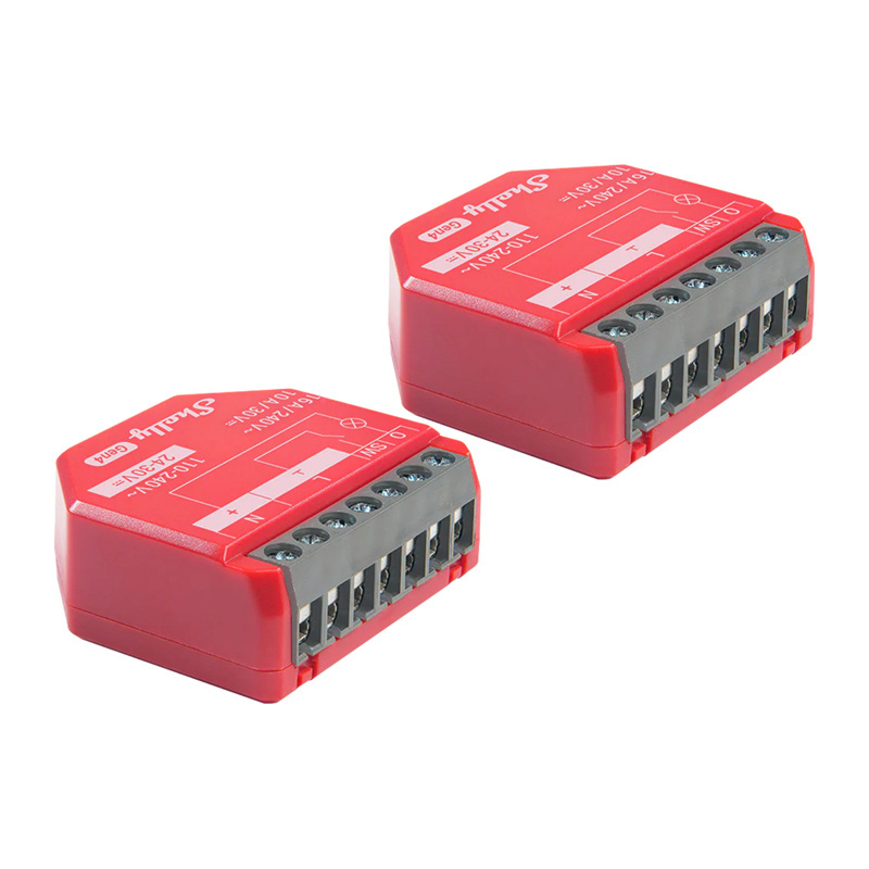 Shelly nutikodu moodul Set of 2 1PM Gen4 Zigbee/Matter Controllers, punane