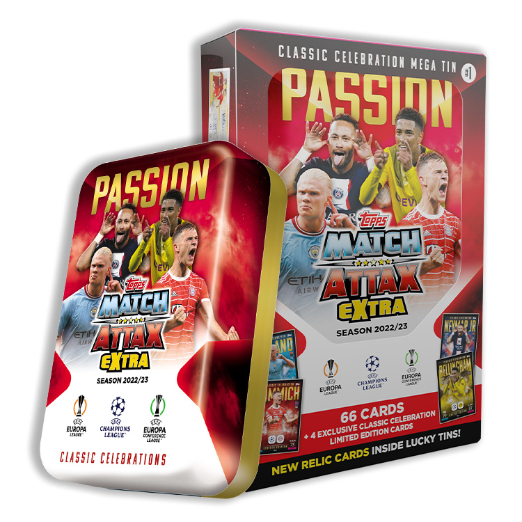 Topps jalkakaardid Champions League Match Attax 2022/23 - Classic Celebration Mega Tin #1