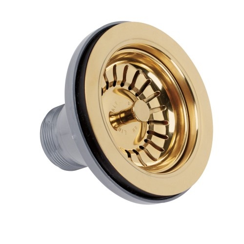 Lira korvsõelaga äravool, ava 90 mm, ümar ülevool, valge kuld satiin, PVD töötlus