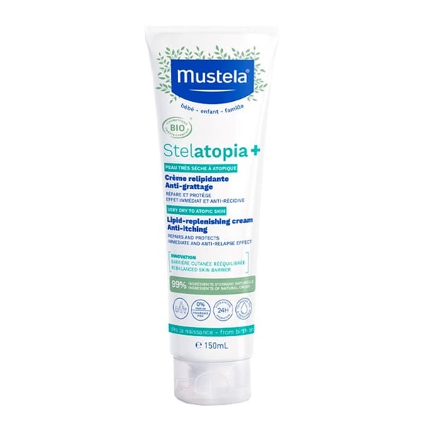 Mustela kehakreem Bébé Stelatopia Lipid-Replenishing Cream Anti-Itching 150ml, lastele