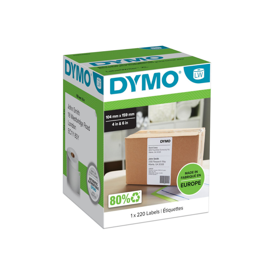 Dymo Sildirull S0904980 valge must/valge