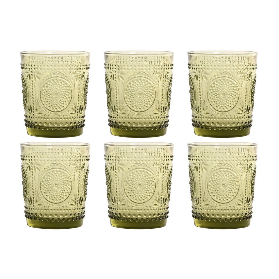 Home ESPRIT klaaside komplekt roheline Kristall Reljeefiga 310ml (6tk)