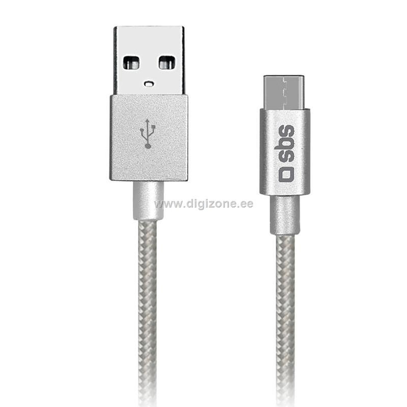 SBS laadimiskaabel USB-A/USB-C, 1,5m, hall