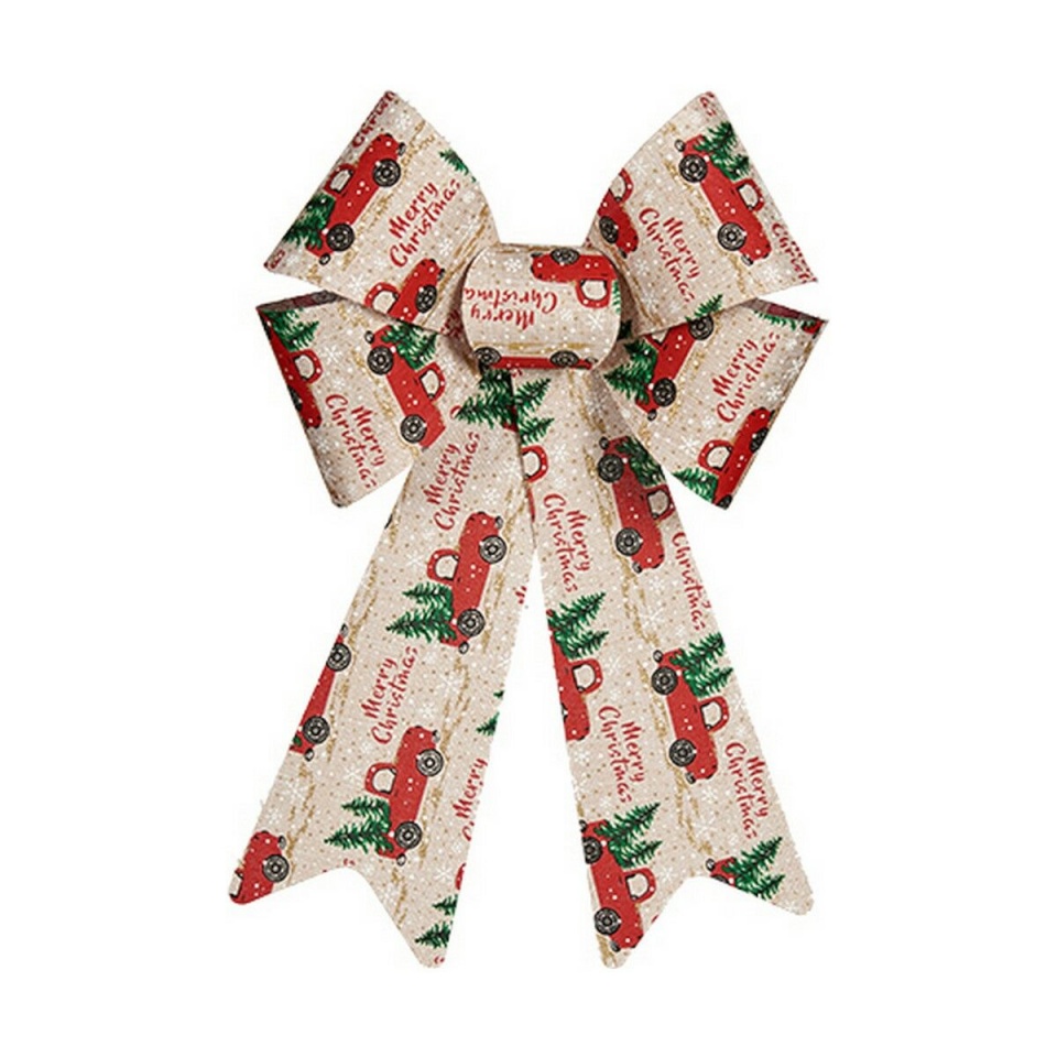 Krist+ Lasso jõuluehe 15 x 25 cm Auto punane beež PVC