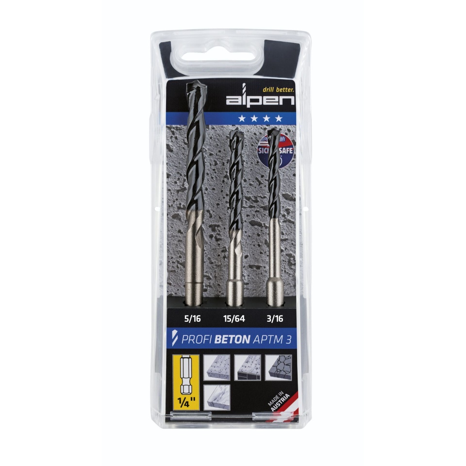 Alpen APTM3 HM-Concrete hexagon Set 3-osaline