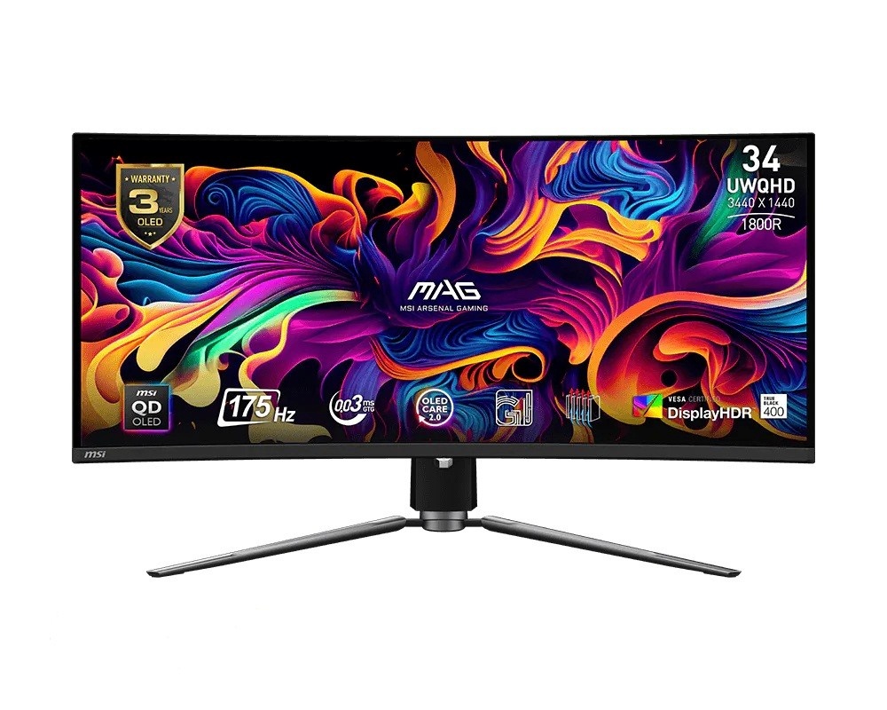 MSI monitor MAG 341CQP QD-OLED 34 inches/QD-LED/UWQHD/Curved/175Hz/must