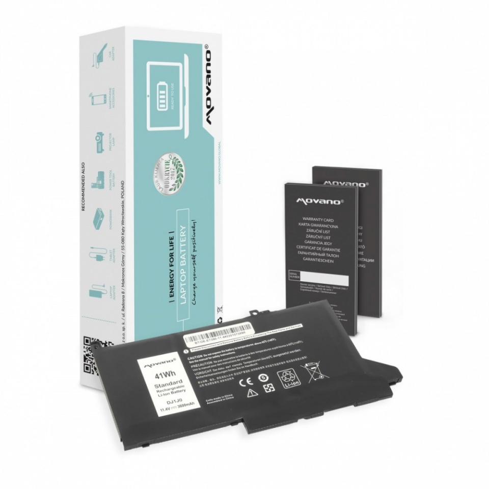 Movano sülearvuti aku MYJ96 for Dell Latitude E7390, E7490 - 11.4v - 3600 mAh (41 Wh)