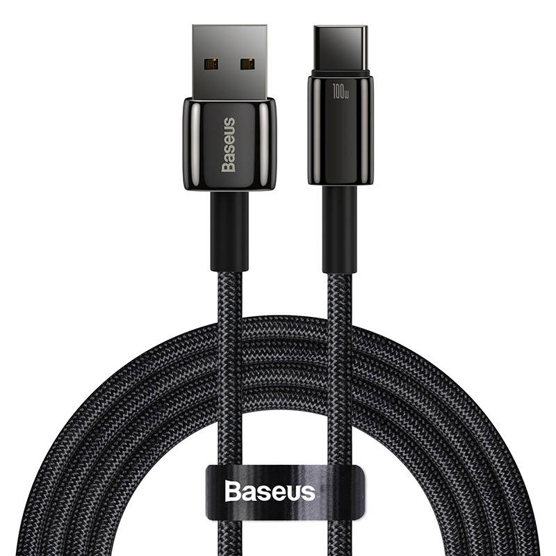 Baseus laadimiskaabel Tungsten Gold Cable USB to USB-C, 100W, 2m, must